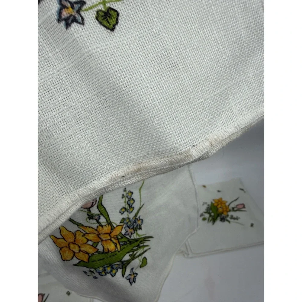 VTG Floral Linen Napkins Set of 6 Cottagecore Table Decor Spring‎ Farmhouse